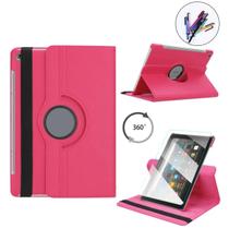 Capa Giratória + Película + Caneta p/ Fire HD8 2022 - Rosa