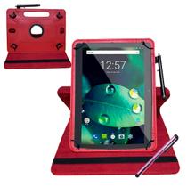 Capa Giratória Premium Vermelha p/ Tablet Amazon Fire HD 10 + Caneta Touch - Commercedai