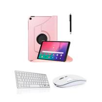 Capa Giratória Protetora + Caneta + Teclado e Mouse Bluetooth Para Tablet Amazon HD10 2021