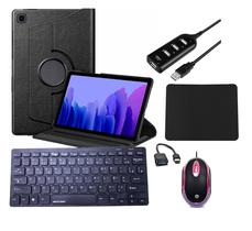 Capa Giratória Tablet A7 T500 T505 + Teclado + Mouse + Mouse Pad + Hub + Cabo Tipo C Kit Facilidade