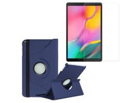 Capa Giratória Tablet Samsung Galaxy Tab A 10.1 T510 T515 Azul Escuro + Película de Vidro