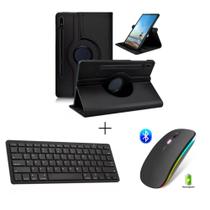 Capa Giratória + Teclado Bluetooth e Mouse Bluetooth Para Tablet S8 5G Tela 11 Polegadas