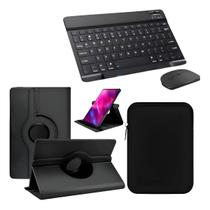 Capa Giratoria + Teclado + Bolsa Pasta P/ Tablet Tl Vaio 10 Preto