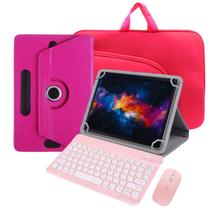 Capa Giratória + Teclado Compacto Rosa p/ Tablet M9 Lenovo + Bolsa Capa Giratória + Teclado Compacto Rosa p/ Tablet M9 Lenovo + Bolsa