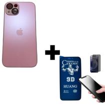 Capa Glass + Película Fosca Privacidade Para Iphone 14 Cor:Rosa