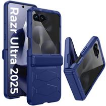 Capa GooseBox Motorola Razr Ultra 2025 com dobradiça de privacidade azul