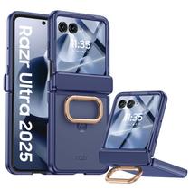 Capa GooseBox Motorola Razr Ultra 2025, suporte de anel azul Capa GooseBox Motorola Razr Ultra 2025, suporte de anel azul