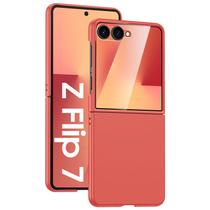 Capa GooseBox para Samsung Galaxy Z Flip 7, fina, vermelha coral Capa GooseBox para Samsung Galaxy Z Flip 7, fina, vermelha coral