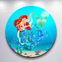 Capa Grande e Mini Painel Sereia Princesa Litle Redondoda Estampa Sublimada Festa Infantil Capa Grande e Mini Painel Sereia Princesa Litle Redondoda Estampa Sublimada Festa Infantil