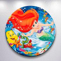Capa Grande e Mini Painel Sereia Princesa Litle Redondoda Estampa Sublimada Festa Infantil Capa Grande e Mini Painel Sereia Princesa Litle Redondoda Estampa Sublimada Festa Infantil