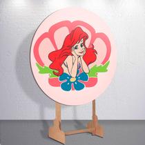 Capa Grande e Mini Painel Sereia Princesa Litle Redondoda Estampa Sublimada Festa Infantil Capa Grande e Mini Painel Sereia Princesa Litle Redondoda Estampa Sublimada Festa Infantil