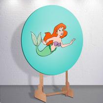 Capa Grande e Mini Painel Sereia Princesa Litle Redondoda Estampa Sublimada Festa Infantil Capa Grande e Mini Painel Sereia Princesa Litle Redondoda Estampa Sublimada Festa Infantil