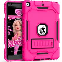 Capa Grifobes para iPad de 9ª, 8ª e 7ª geração, 10,2", à prova de choque, rosa choque