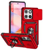 Capa GSDCB para Moto G Stylus 2025/2026 5G com suporte vermelho Capa GSDCB para Moto G Stylus 2025/2026 5G com suporte vermelho