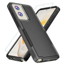 Capa GSDCB para Motorola Moto G Stylus 5G 2024 com película de vidro temperado, camada interna macia de TPU e capa traseira externa rígida, design de dupla camada (preta) Capa GSDCB para Motorola Moto G Stylus 5G 2024 com película de vidro temperado, camada interna macia de TPU e capa traseira externa rígida, design de dupla camada (preta)