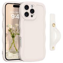Capa GUAGUA para iPhone 16 Pro de 6,3" Curly Wave Strap branca