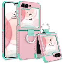 Capa GUAGUA para Samsung Galaxy Z Flip 5 de 6,7" híbrida robusta rosa/menta Capa GUAGUA para Samsung Galaxy Z Flip 5 de 6,7" híbrida robusta rosa/menta