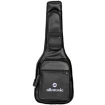Capa Guitarra Premium Extra Luxo Couro Preto Allmusic