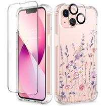 Capa GVIEWIN Floral para iPhone 13 com Protetor de Tela