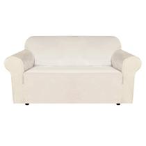 Capa H.VERSAILTEX Stretch Velvet Loveseat Ivory