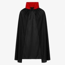 Capa Halloween Dracula preta adulto 1,50cm Br Festas Capa Halloween Dracula preta adulto 1,50cm Br Festas