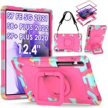 Capa híbrida rotativa DETUOSI 360 para Samsung Galaxy Tab S7 FE 5G/S8+Plus/S7 Plus 12.4