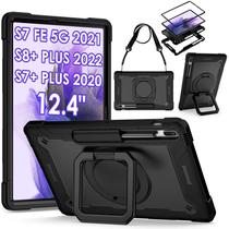 Capa híbrida rotativa DETUOSI 360 para Samsung Galaxy Tab S7 FE 5G/S8+Plus/S7+Plus 12.4