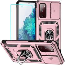 Capa HNHYGETE Galaxy S20 FE com protetor de tela, ouro rosa