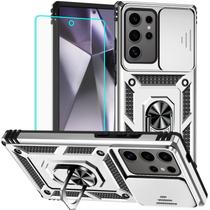 Capa HNHYGETE Galaxy S24 Ultra prateada militar de 6 m com queda de 360