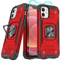 Capa HNHYGETE para iPhone 12 Pro vermelha Heavy Duty 360 Capa HNHYGETE para iPhone 12 Pro vermelha Heavy Duty 360