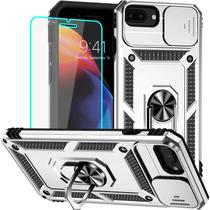 Capa HNHYGETE para iPhone 8 Plus com protetor de tela prateada