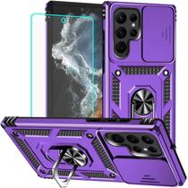 Capa HNHYGETE para Samsung S22 Ultra, grau militar, 6 m, roxa