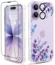 Capa ilnehc para iPhone 17, 3 em 1 com Protetor de Tela e Protetor de Lente da Câmera, Design Floral, Capa Transparente, Macia, Antichoque, Fina e Floral para Mulheres e Meninas 2025 6,3" (Lavanda/Roxo) Capa ilnehc para iPhone 17, 3 em 1 com Protetor de Tela e Protetor de Lente da Câmera, Design Floral, Capa Transparente, Macia, Antichoque, Fina e Floral para Mulheres e Meninas 2025 6,3" (Lavanda/Roxo)