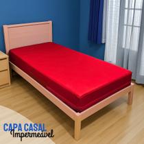 Capa Impermeável Colchão Casal Anti Alérgica VERMELHA Capa Impermeável Colchão Casal Anti Alérgica VERMELHA