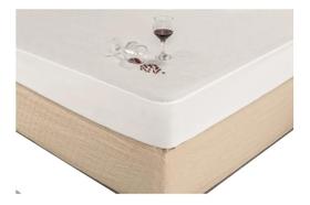 Capa Impermeável Com Elástico Para Cama Casal King Branco