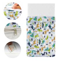 Capa Impermeável para Colchão de Berço Americano Estampas Dino, Bailarina, Branco