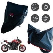 Capa Impermeável Para Moto Com Logo Z900 Bordado Vermelho Proteção Contra Chuvas Poeiras Arranhões