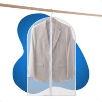 Capa Impermeável Para Terno Jaqueta Roupas C/ Zíper Antimofo Capa Impermeável Para Terno Jaqueta Roupas C/ Zíper Antimofo