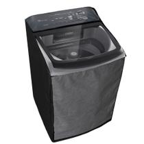 Capa Impermeavel Protetora Maquina Lavar Roupa Electrolux LEH LEV 17kg Ziper Transparente Preta