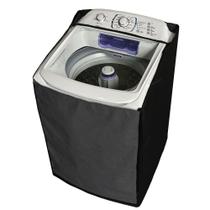 Capa Impermeavel Resistente Reforçada Protetora Maquina De Lavar Electrolux 11 12 13 15 16 17 Kg Ziper Preta