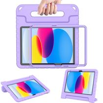 Capa Infantil AVAWO para Novo iPad (A16) 11ª Geração 11 Polegadas 2025, iPad 10ª Geração 10,9" 2022 com Protetor de Tela Integrado, Resistente a Impactos, Leve com Alça para iPad 10/11ª Geração, Roxo Claro