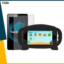 Capa Infantil com Alça Silicone Baby para Positivo Twist Tab T770k + Película de Vidro 9H 7'' Polega Capa Infantil com Alça Silicone Baby para Positivo Twist Tab T770k + Película de Vidro 9H 7'' Polega