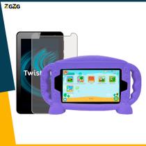 Capa Infantil com Alça Silicone Baby para Positivo Twist Tab T770k + Película de Vidro 9H 7'' Polega Capa Infantil com Alça Silicone Baby para Positivo Twist Tab T770k + Película de Vidro 9H 7'' Polega