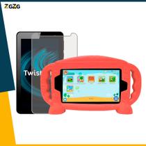 Capa Infantil com Alça Silicone Baby para Positivo Twist Tab T770k + Película de Vidro 9H 7'' Polega Capa Infantil com Alça Silicone Baby para Positivo Twist Tab T770k + Película de Vidro 9H 7'' Polega