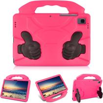 Capa infantil compatível com Samsung Galaxy Tab S6 Lite 10.4" 2020 (modelo SM-P610/P615) com suporte e alça dobráveis, capa protetora leve de EVA à prova de choque para Samsung Tab A7 T500, rosa