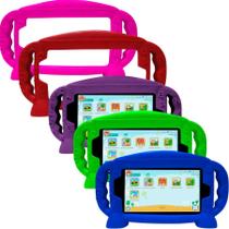 Capa Infantil de Silicone Com Alça Compatível Com O Tablet Twist Tab T770 Multilaser 7 Polegadas - Otemu