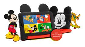 Capa infantil Mickey Mouse Emborrachada com Alça Maleta p/ Tablet Multilaser 7 polegadas