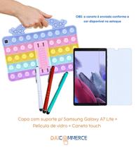 Capa infantil p/ Tablet Samsung A7 Lite + Película + Caneta