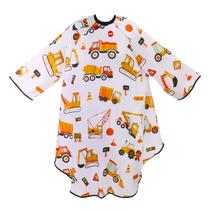 Capa Infantil para Corte de Cabelo XRBEOU com Mangas Estampa de Carro de Construção Capa Infantil para Corte de Cabelo XRBEOU com Mangas Estampa de Carro de Construção