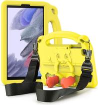 Capa infantil para Samsung Galaxy Tab A7 Lite (SM-T220/SM-T225), capa leve de proteção total à prova de choque com alça, suporte e alça de ombro, amarela